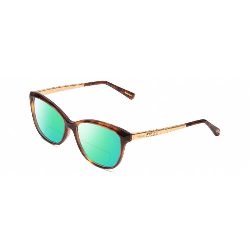 Chopard VCH243S Cateye Polarized Bifocal Sunglass Tortoise Havana/rose Gold 53mm Green Mirror