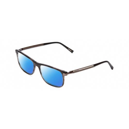 Chopard Carbon Fiber Wood VCH249 Unisex Polarized Sunglasses in Black/grey 55 mm - Frame: Beige, Lens: Blue Mirror Polar