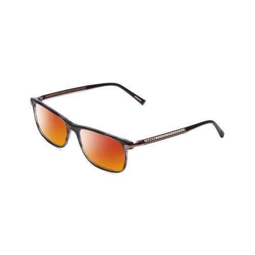 Chopard Carbon Fiber Wood VCH249 Unisex Polarized Sunglasses in Black/grey 55 mm Red Mirror Polar