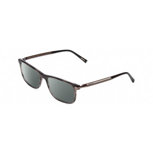 Chopard Carbon Fiber Wood VCH249 Unisex Polarized Sunglasses in Black/grey 55 mm Smoke Grey Polar