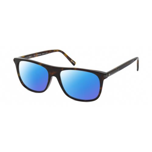 Chopard SCH294 Unisex Polarized Sunglasses Brown Tortoise Gunmetal 57mm 4 Option - Frame: Multicolor, Lens: Blue Mirror Polar