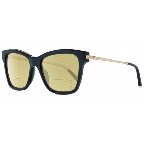 Chopard SCH272S Cat Eye Polarized Bifocal Sunglasses Black Gold Silver Gems 51mm Yellow