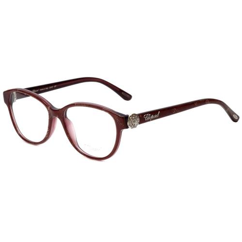 Chopard Designer Eyeglasses VCH160S-0AEG-53 23K Gold Purple Lace Silver Crystal - Plum Purple, Frame: Purple, Lens: Clear