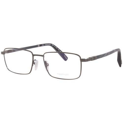 Chopard VCHF28 Men`s Rectangle Designer Reading Glasses Gunmetal Grey Black 53mm