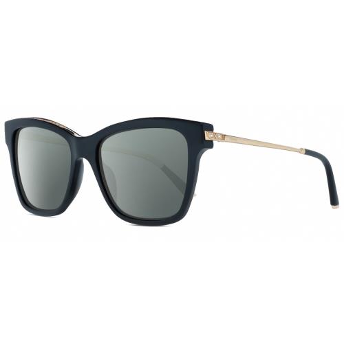 Chopard SCH272S Cateye Polarized Sunglass Black Gold Silver Gemstones 51mm 4 Opt Smoke Grey Polar