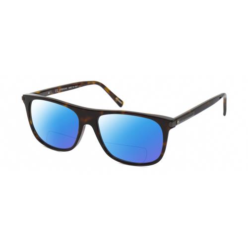 Chopard SCH294 Unisex Polarized Bifocal Sunglasses Brown Tortoise Gunmetal 57 mm Blue Mirror