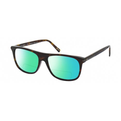 Chopard SCH294 Unisex Polarized Bifocal Sunglasses Brown Tortoise Gunmetal 57 mm Green Mirror