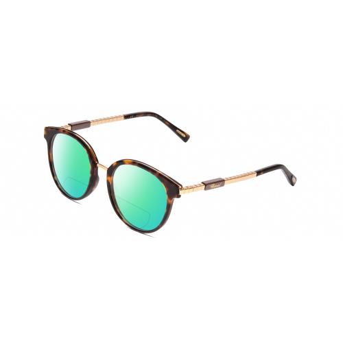 Chopard Ceramic VCH239 Unisex Polarized Bifocal Sunglass Tortoise/rose Gold 50mm Green Mirror