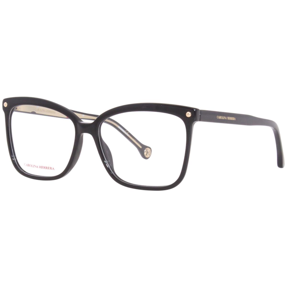 Carolina Herrera CH0012 Eyeglasses Women`s Black Full Rim Rectangle Shape 56-mm