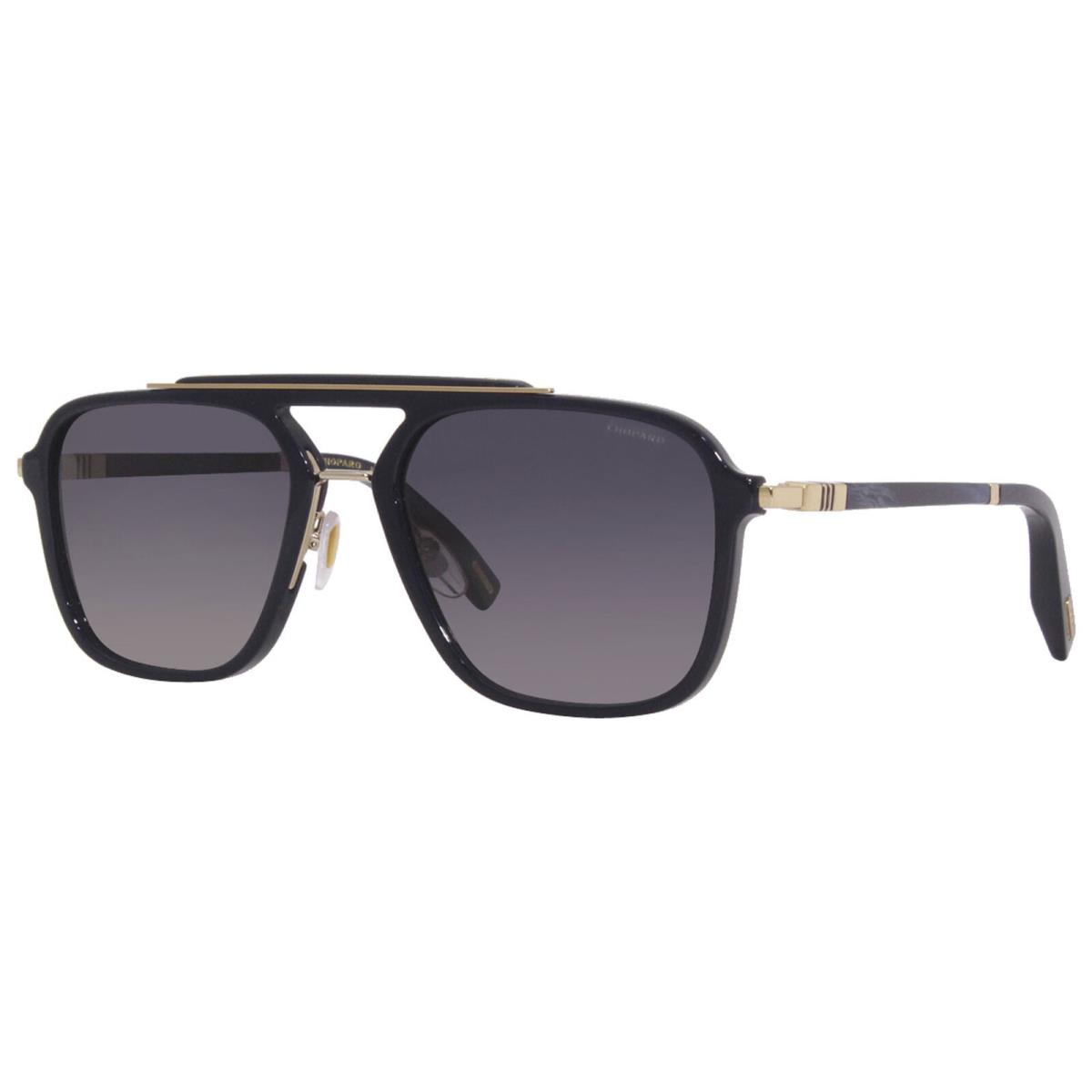 Chopard SCH291 821P Sunglasses Men`s Navy-gold/grey Polarized Lenses Pilot 57mm - Frame: Blue, Lens: Gray