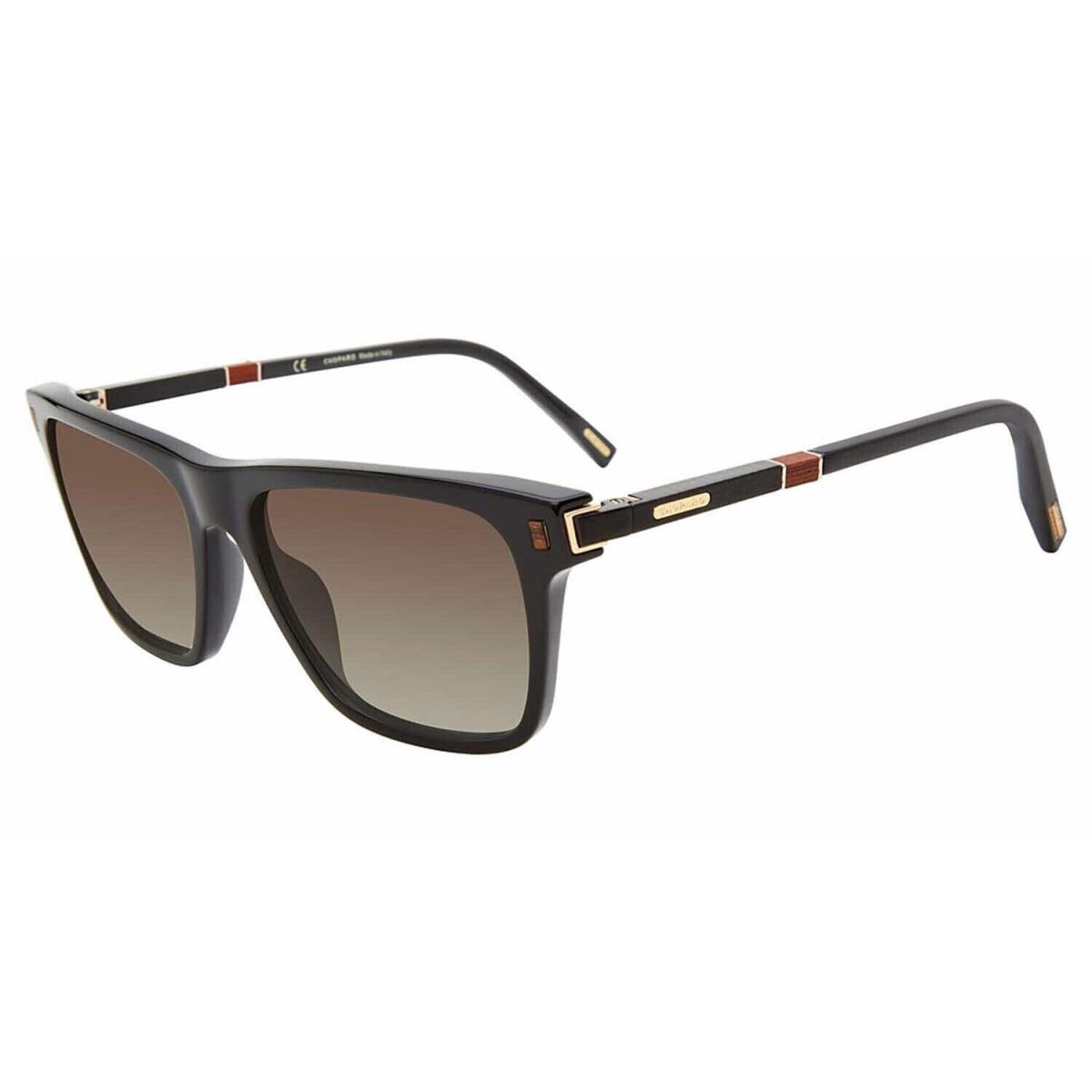 Chopard Sunglasses SCH312 700P Black Carbon Fiber Wood Polarized Grey Lens