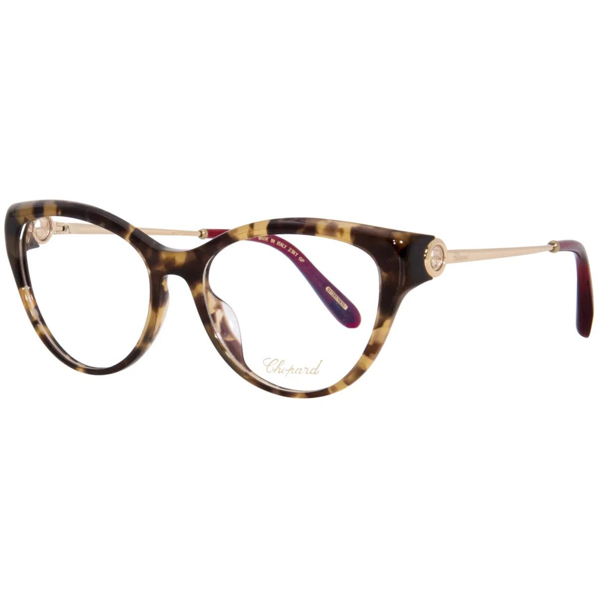 Chopard VCH323S 9AJY Titanium Eyeglasses Frame Women`s Tortoise Full Rim 53mm