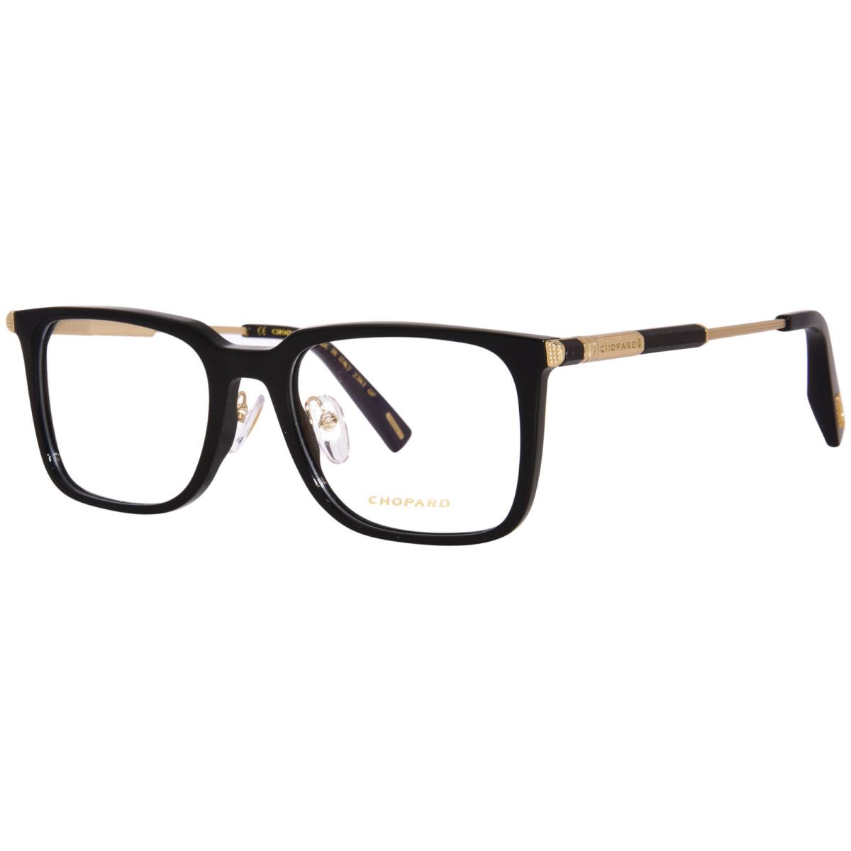 Chopard VCH344 0700 Eyeglasses Men`s Black Full Rim Rectangle Shape 53mm