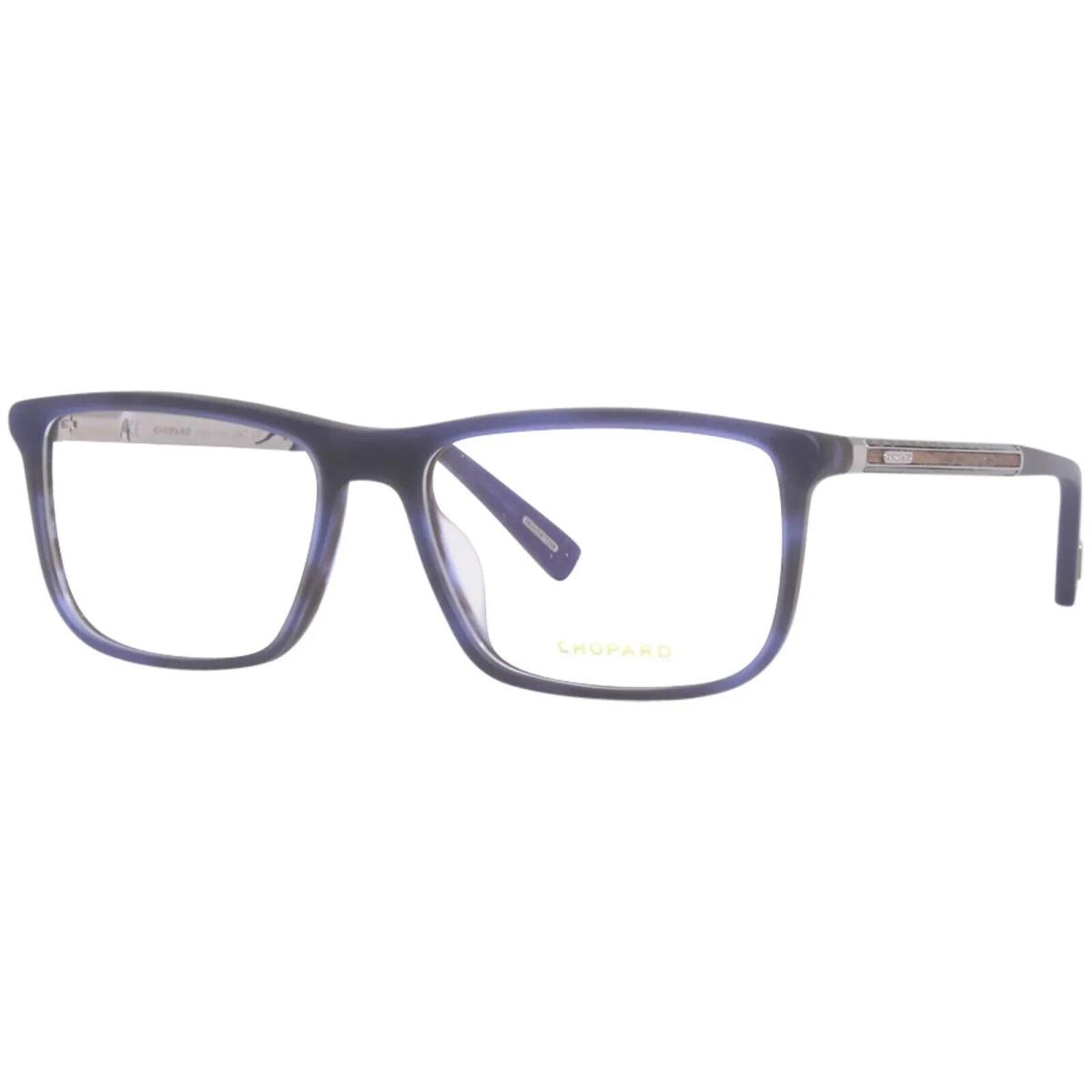 Chopard VCH279 93MM Eyeglasses Frame Men`s Blue/silver Full Rim Rectangular 56mm - Frame: Blue