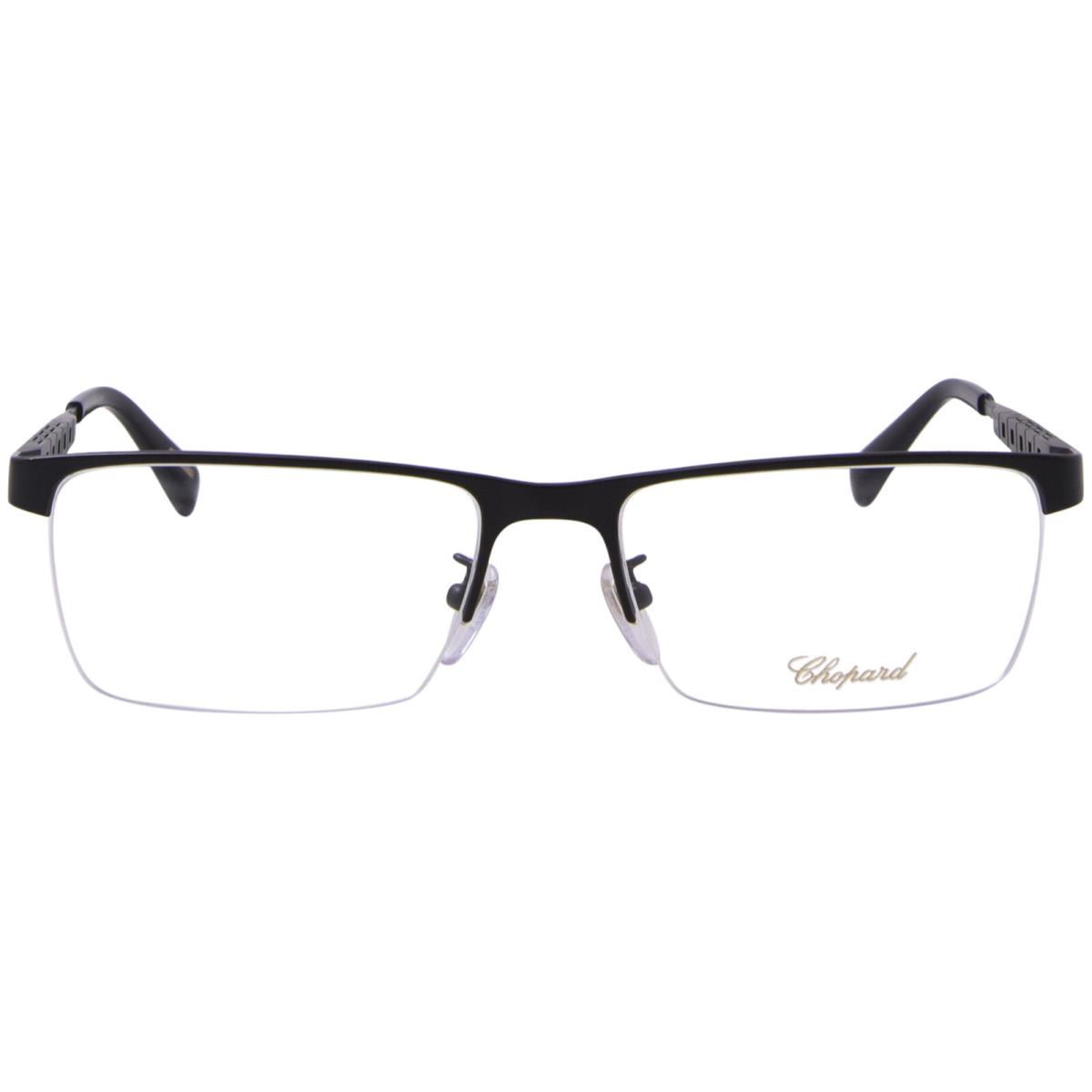 Chopard VCHA98M 531 Eyeglasses Frame Black Semi Rim Rectangle Shape 57mm