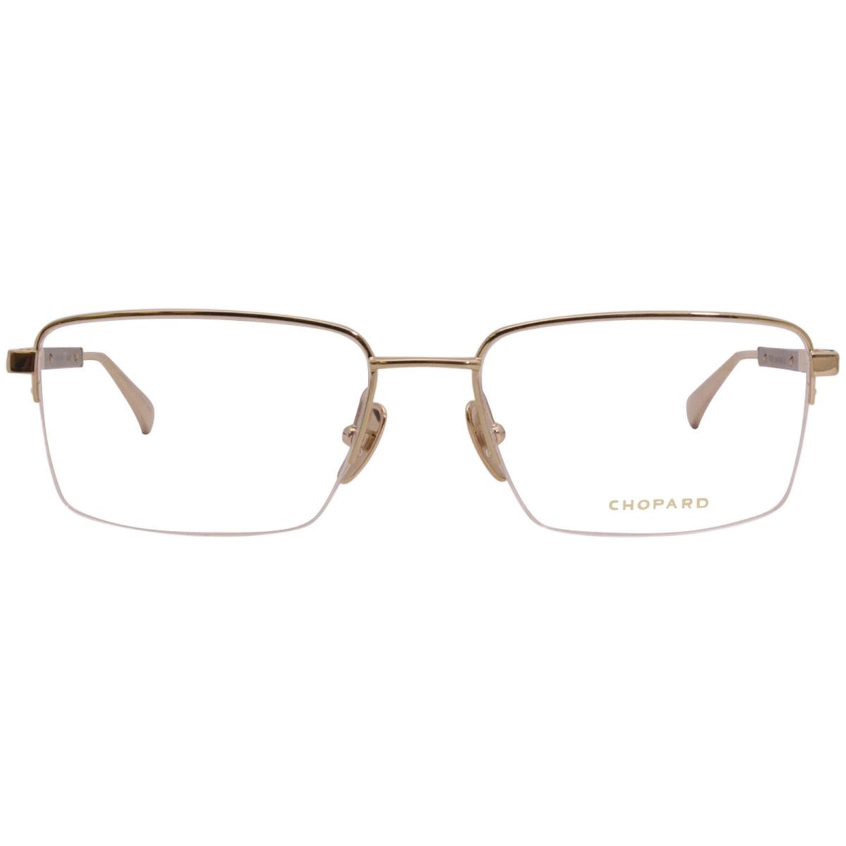 Chopard VCHD18M 0300 Eyeglasses Men`s Gold Semi Rim Titanium Optical Frame 56mm - Frame: Gold