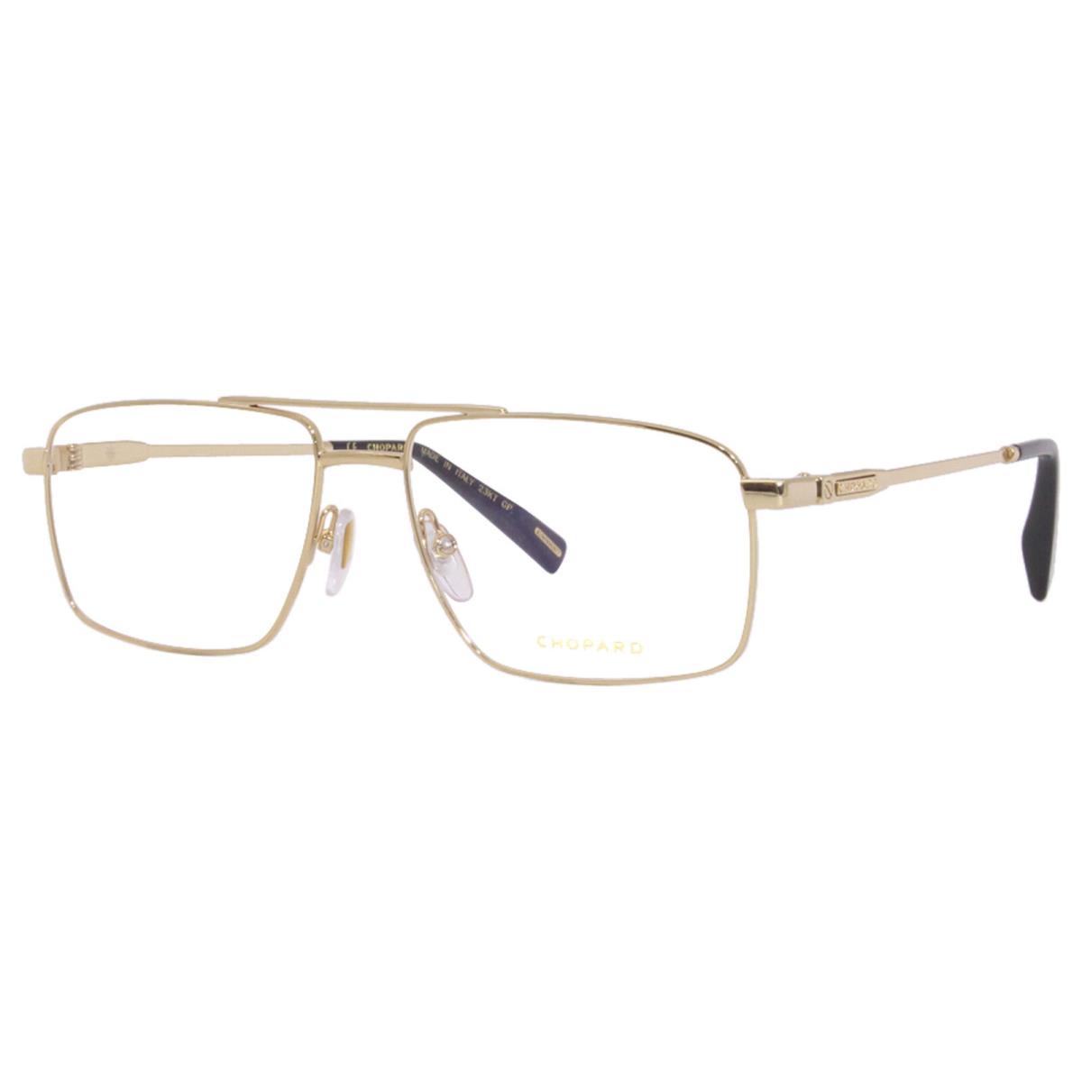 Chopard VCHF56 0300 Eyeglasses Men`s 23KT Gold Plated Full Rim Rectangular 57mm