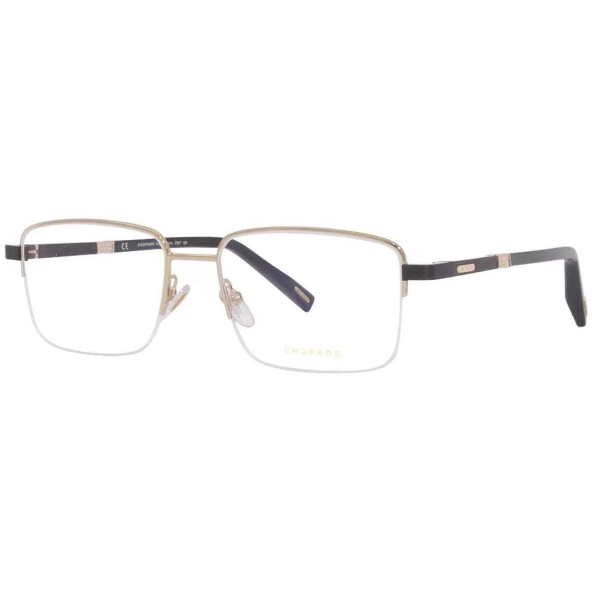 Chopard VCHF55 0300 Eyeglasses Frame Men`s Gold 23KT/Black Full Rim 56mm