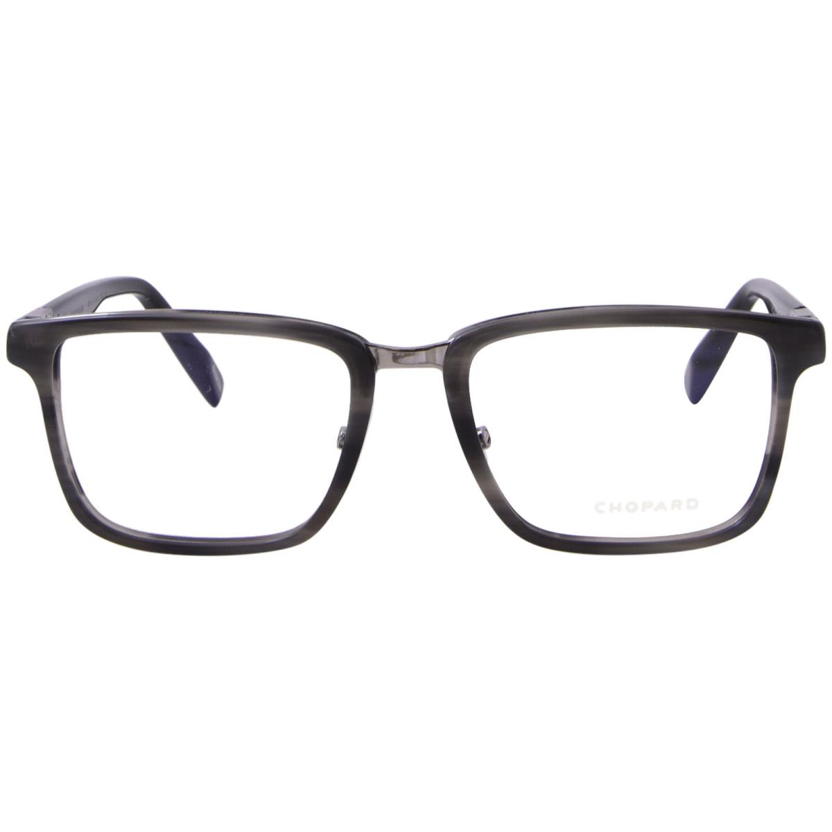 Chopard VCH252 09T8 Eyeglasses Men`s Horn Black Full Rim Rectangle Shape 53mm