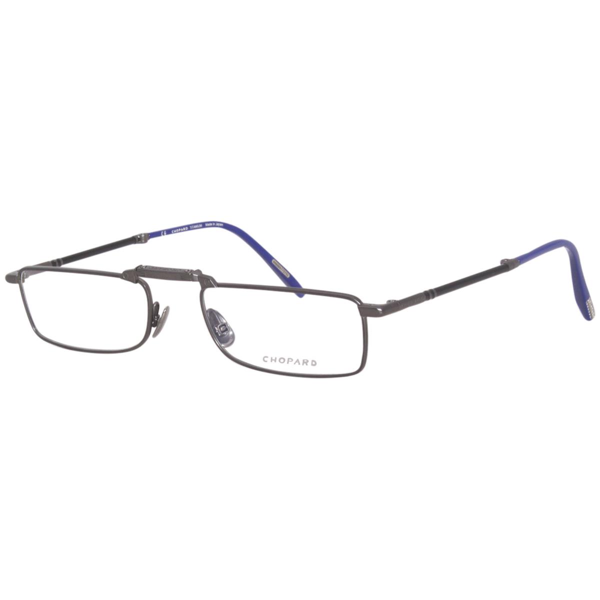 Chopard VCHD86 0613 Titanium Eyeglasses Men`s Ruthenium Full Rim 55mm - Frame: Gray