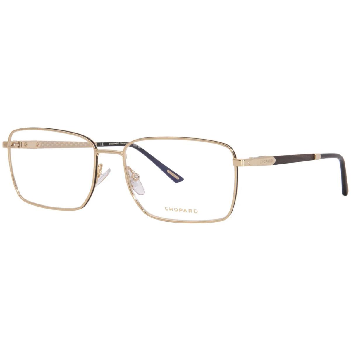 Chopard VCHG05 0300 Titanium Eyeglasses Men`s Gold Full Rim Square Shape 57mm - Frame: Gold