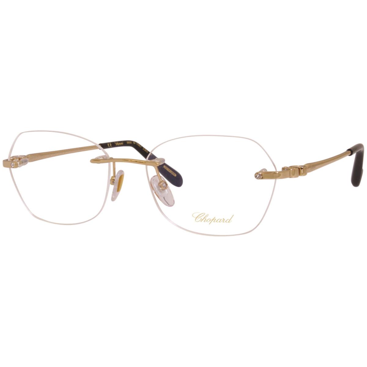 Chopard VCHD80S 300Y Eyeglasses Women`s 23KT Gold Rimless Optical Frame 55mm