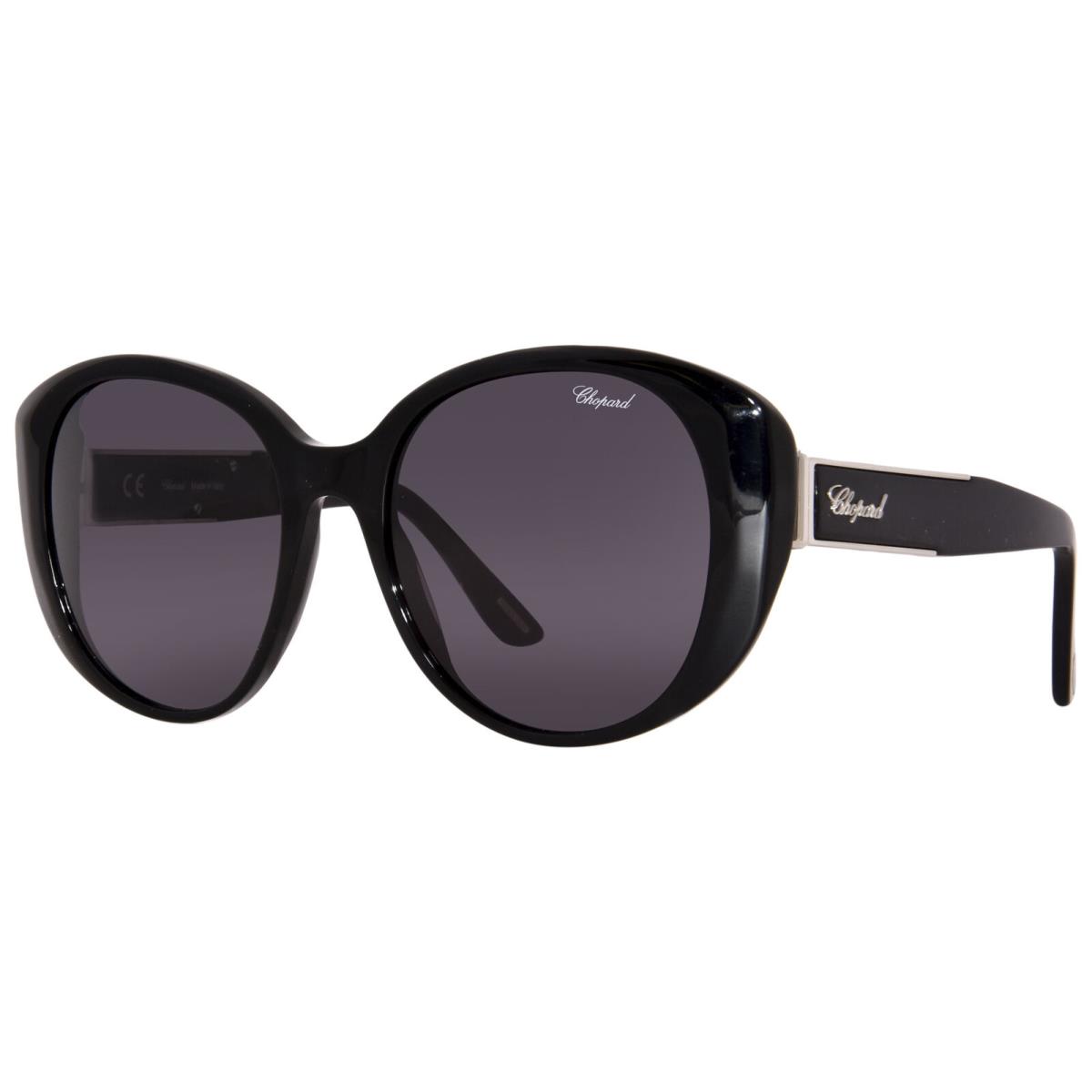 Chopard SCH188S 0700 Sunglasses Women`s Black/grey Oval Shape 54mm - Frame: Black, Lens: Gray