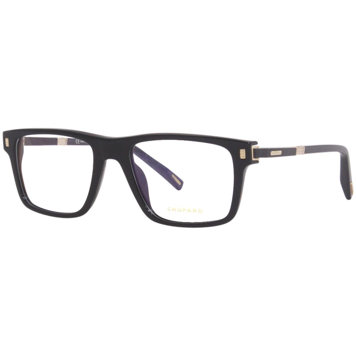 Chopard VCH313 0700 Eyeglasses Frame Men`s Black/gold Full Rim Rectangular 53mm - Frame: Black