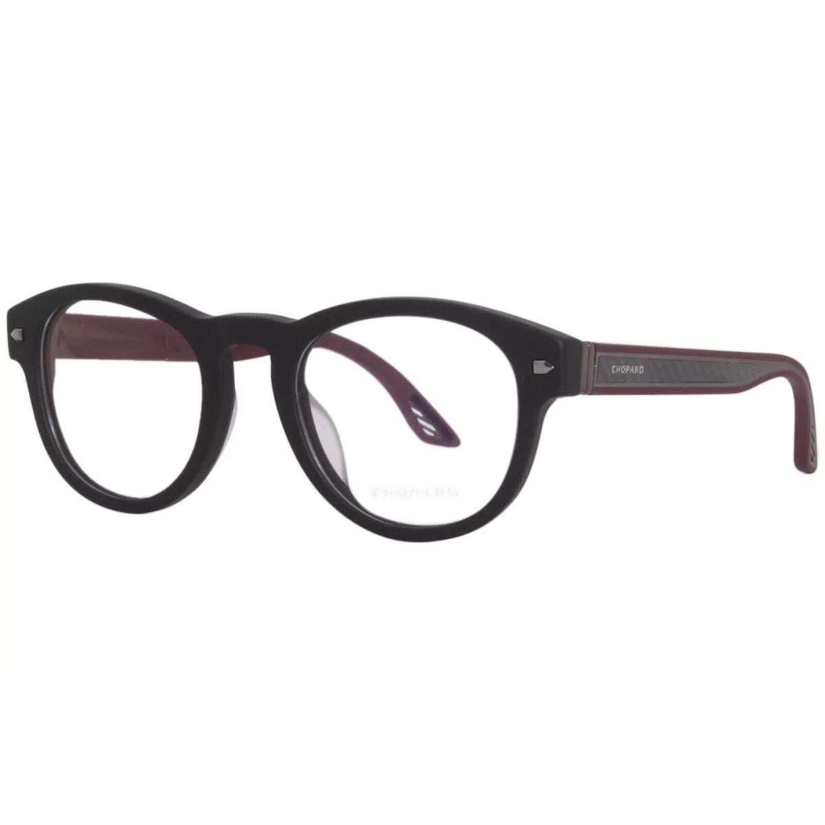 Chopard VCH327 703K Eyeglasses Frame Men`s Black Full Rim Round Shape 49mm