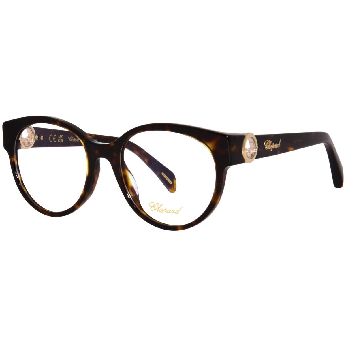 Chopard VCH350S 0909 Eyeglasses Women`s Classic Havana Full Rim Cat Eye 53mm