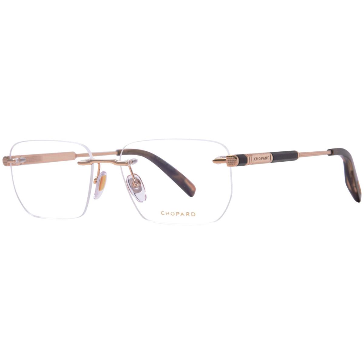 Chopard VCHG07 0300 Eyeglasses Rose Gold Rimless Square Shape 56mm