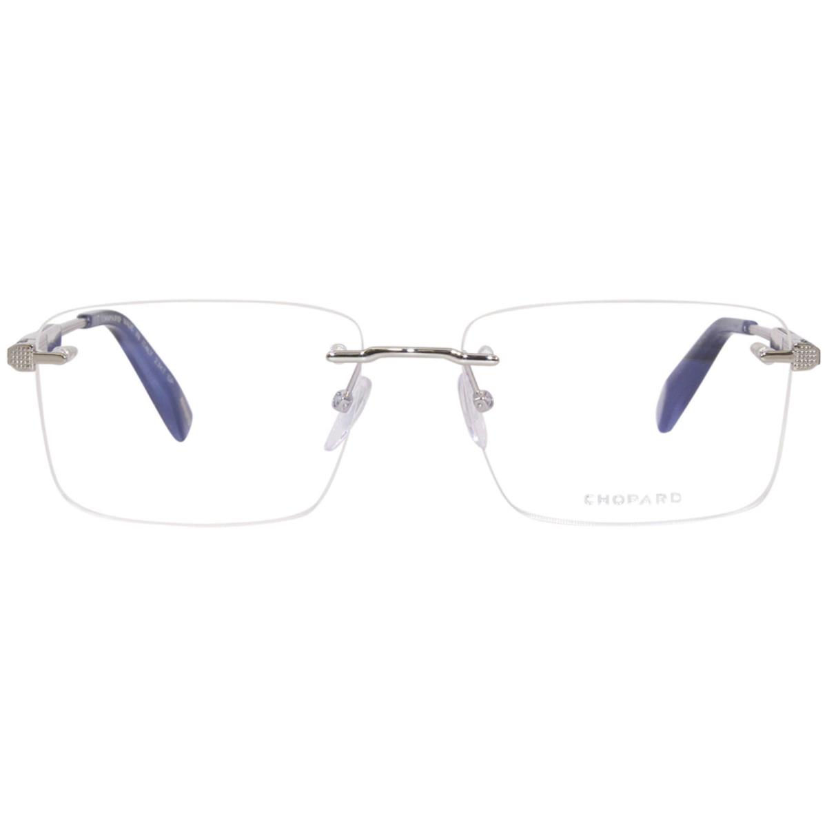 Chopard VCHG18 0579 Eyeglasses Men`s Silver/23KT White Gold Plated Rimless 58mm