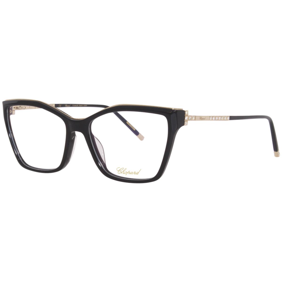 Chopard VCH321S 0BLK Titanium Eyeglasses Frame Women`s Black Full Rim 56mm