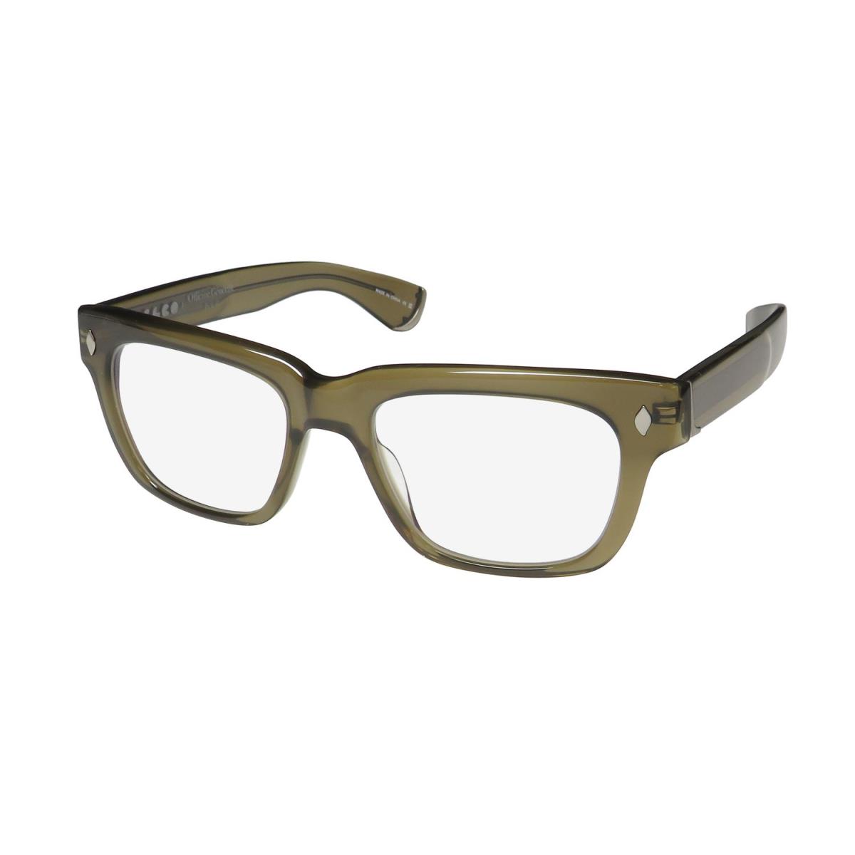 Garrett Leight Glco X Officine Generale Eyeglass Frame/eyewear Thick Temples Hip Olive Crystal