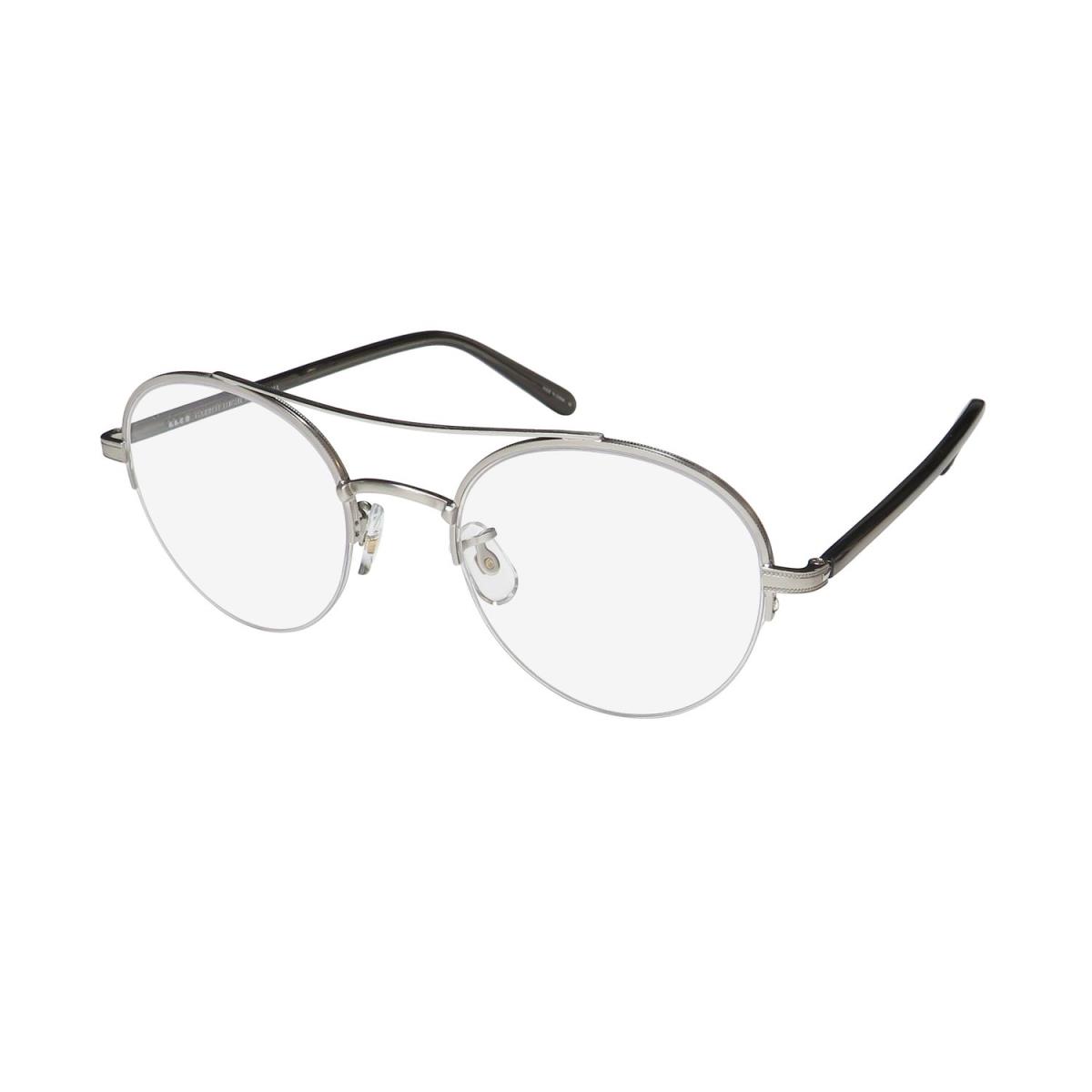 Garrett Leight Manchester Eyeglass Frame/glasses Hand Finished Exclusive Eyewear Brushed Silver / Grey Crystal