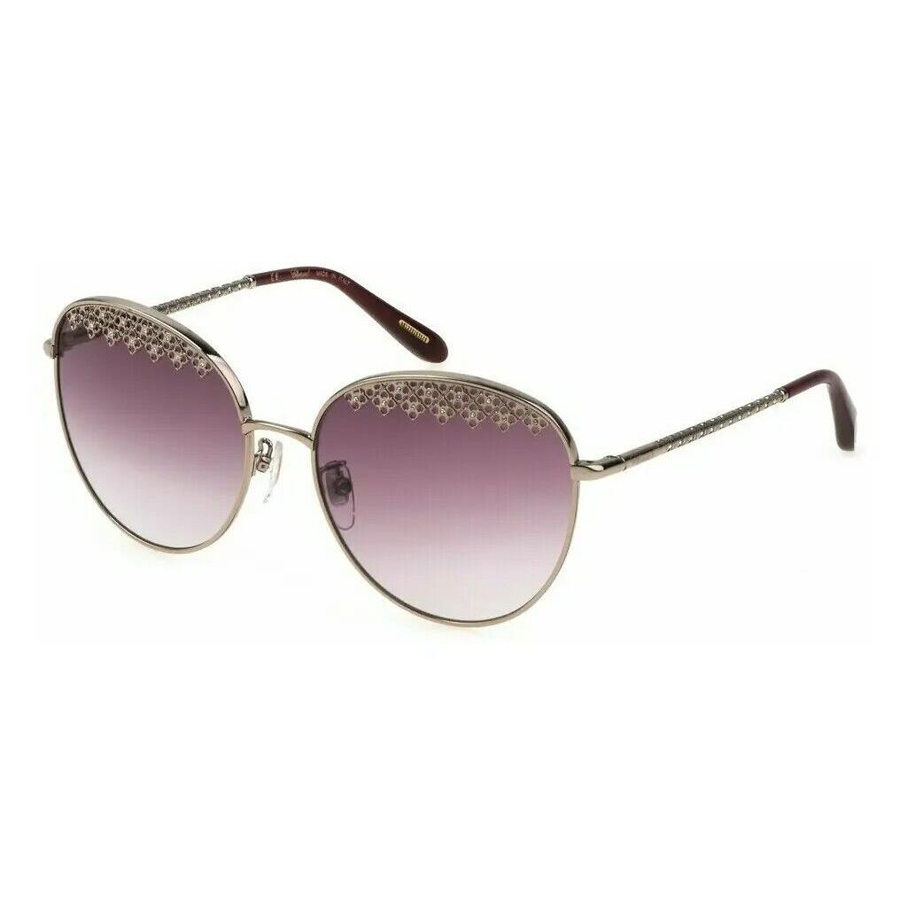 Chopard Sunglasses SCHF75S 0A39 Silver Frame Violet Gradient Lens 59mm