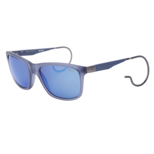 Chopard Men`s Luxury Polarized Sunglasses Made In Italy SCH156M Agqb 57 - Frame: Smoked Blue / Print Blue, Lens: Blue