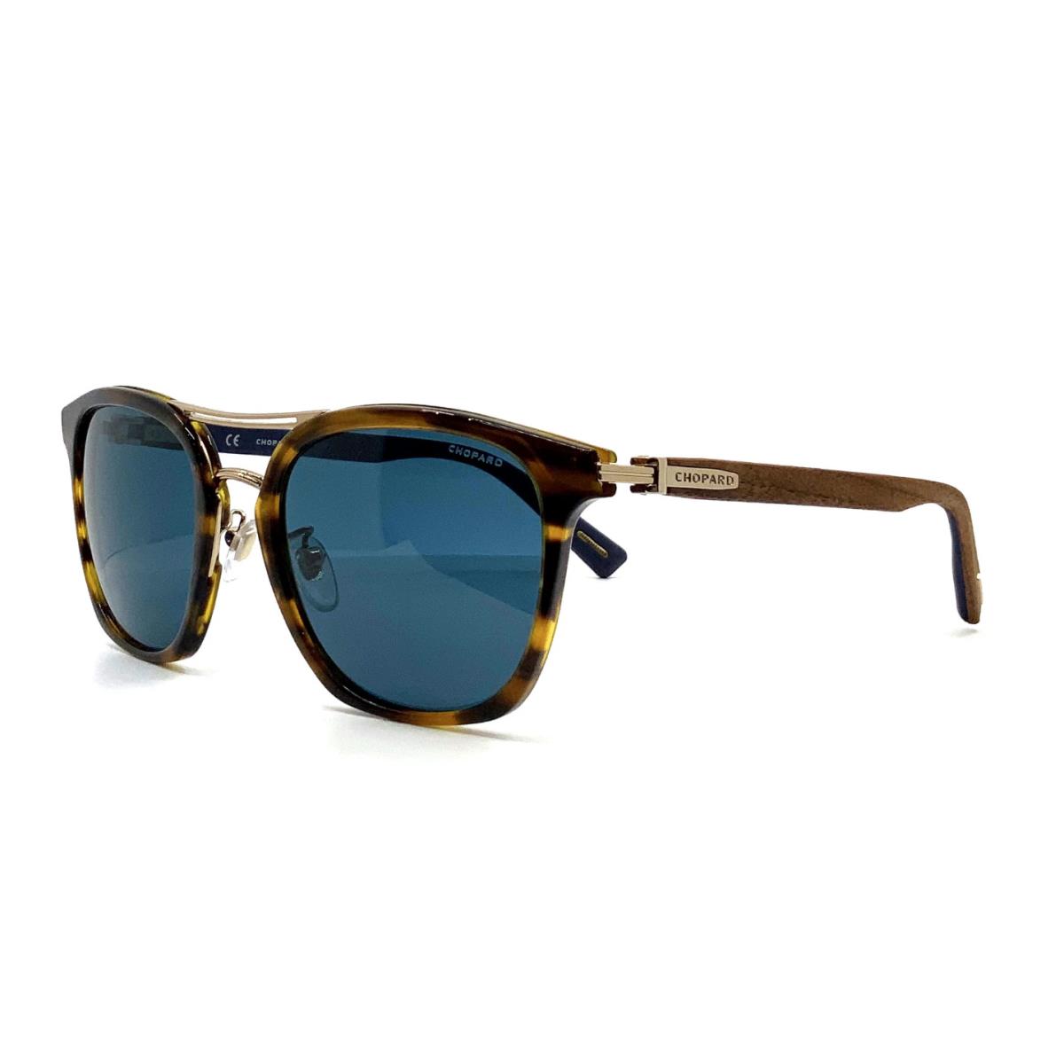 Chopard SCHC91 9FMP Sunglasses Men`s Tortoise/gold/polarized Blue Lenses 55mm