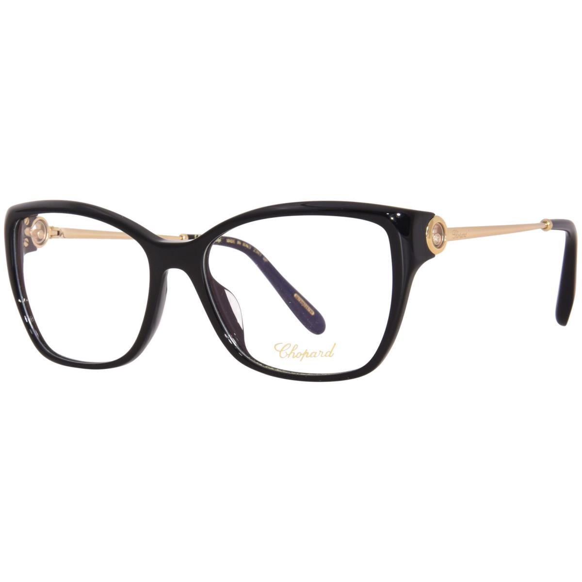 Chopard VCH322S 0700 Titanium 23KT Gold Plated Eyeglasses Women`s Black 55mm