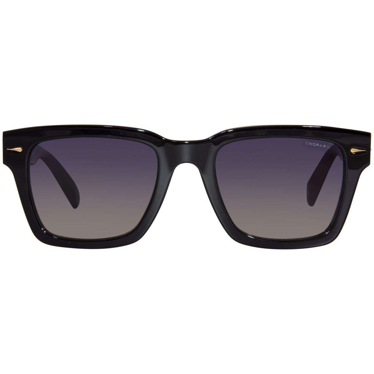 Chopard SCH337 700Z Sunglasses Men`s Black/polarized Grey Square Shape 52mm - Frame: Black, Lens: Gray