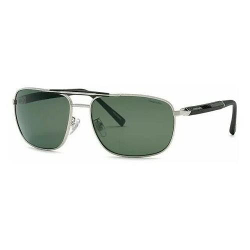 Chopard SCHF81 579P Shiny Ruthenium/ Green Lens Sunglasses 62mm - Frame: Shiny Ruthenium, Lens: Green