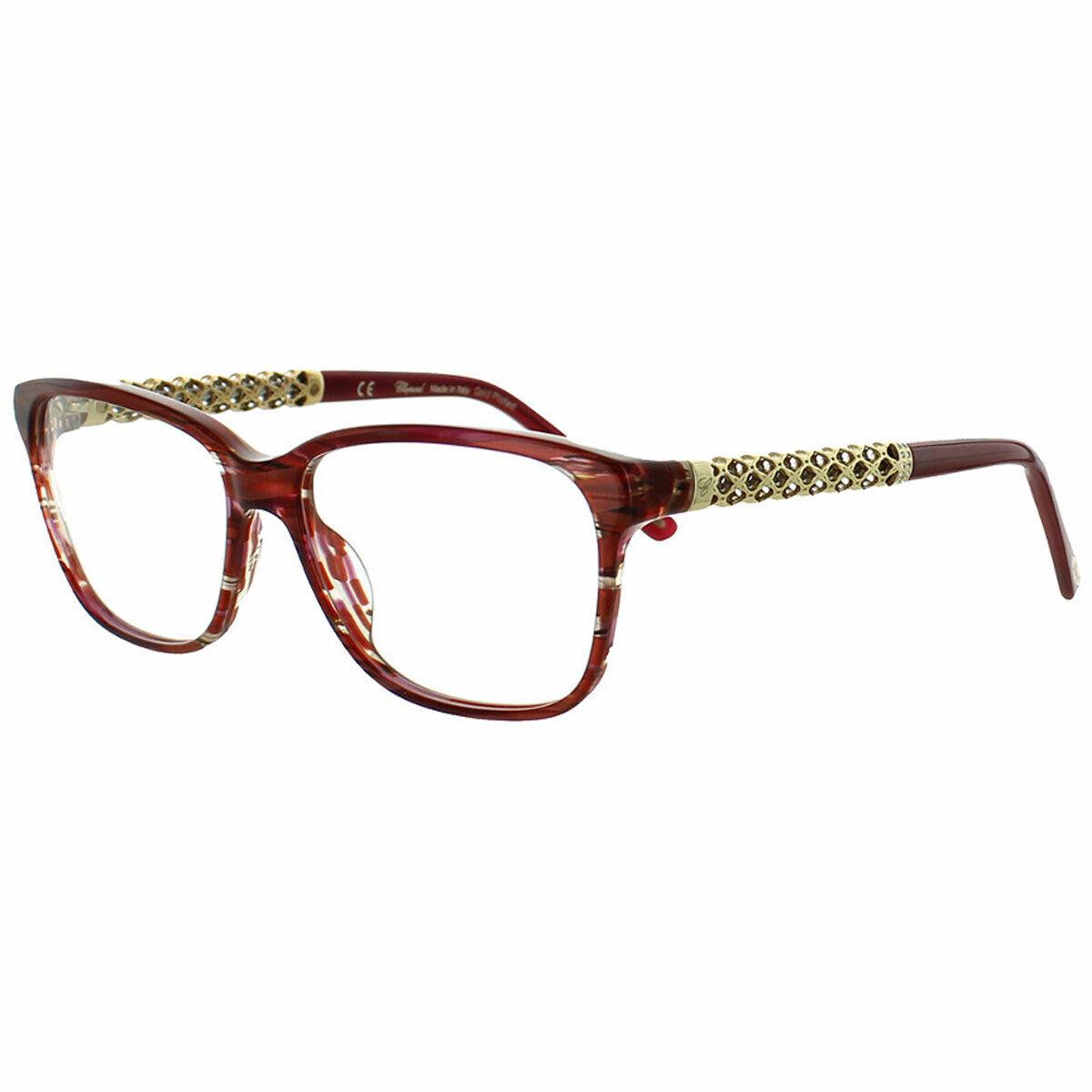 Chopard VCH181S 01GJ 53 Women`s Red/gold Marble Frame Eyeglasses