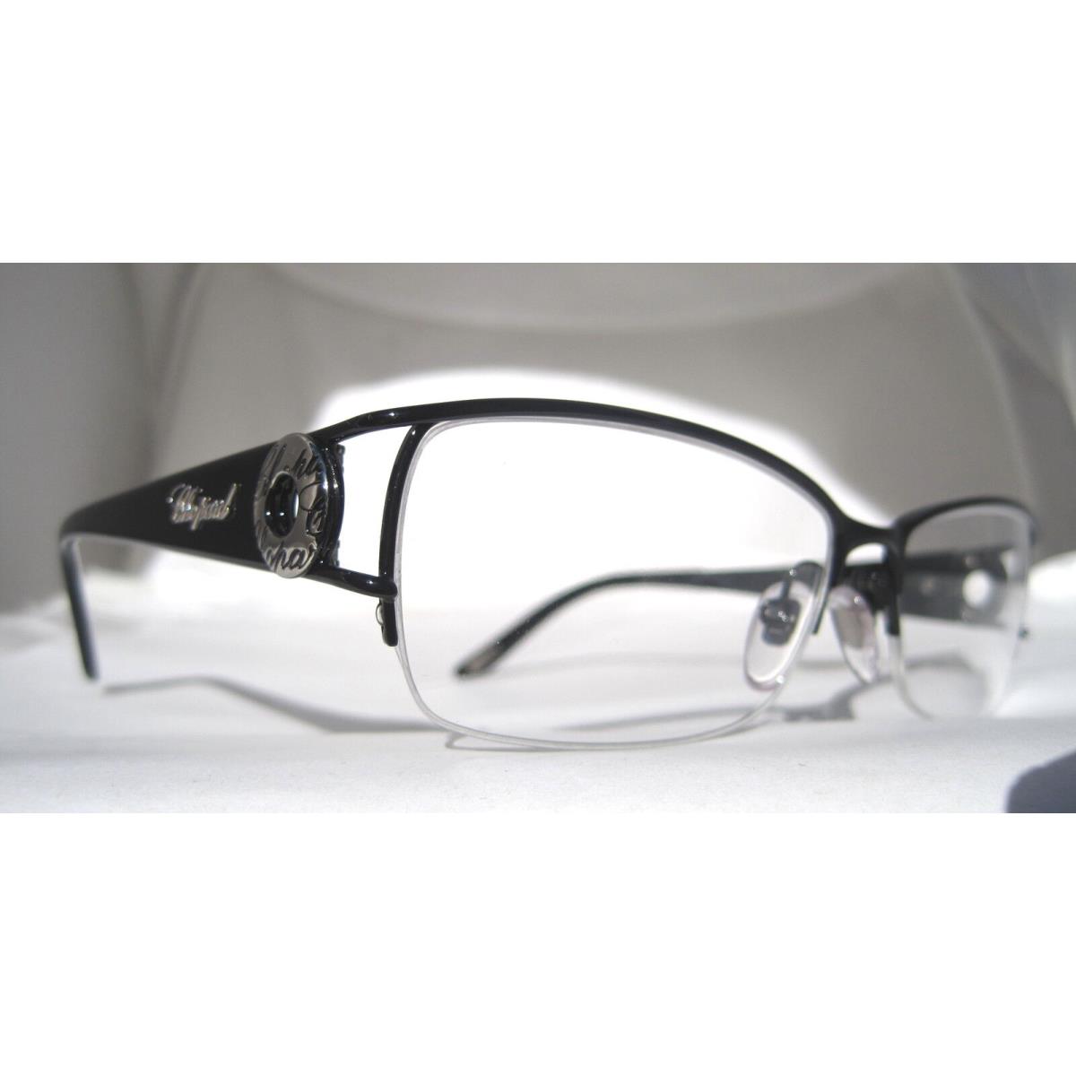 Chopard Semi Rimless Vch 852 S 0530 Eyeglasses Black Silver Frame Italy