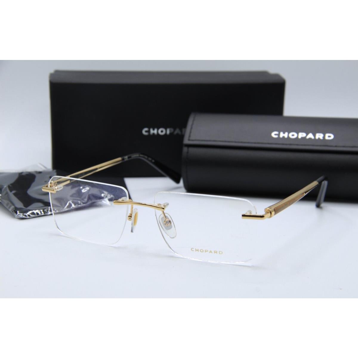 Chopard Vch D20 0300 Gold Black Wood Frames Eyeglasses 56-16