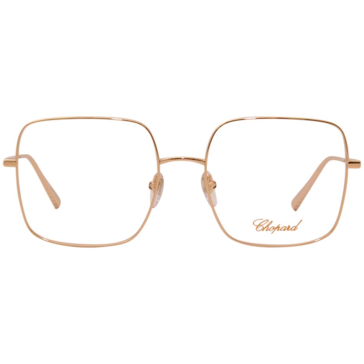 Chopard VCHF49M 08FC Eyeglasses Women`s Rose Gold Full Rim Square Optical Frame - Frame: Rose Gold