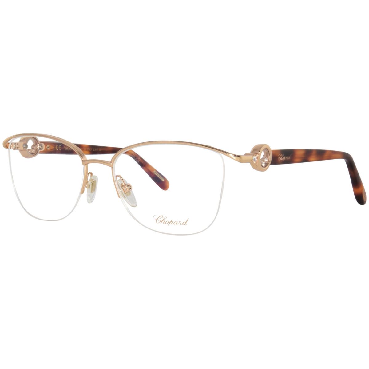 Chopard VCHC54S 08FC Eyeglasses Women`s 23KT Rose Gold Plated Semi Rim 54mm - Frame: Rose Gold