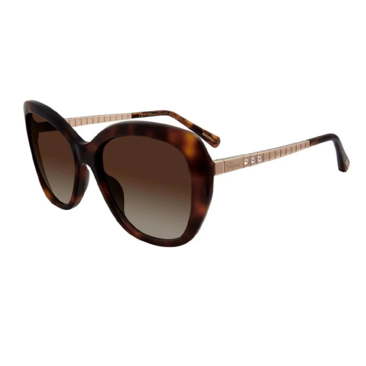 Chopard SCH259S Women`s Tortoise Frame Brown Lens Cat Eye Sunglasses 57MM