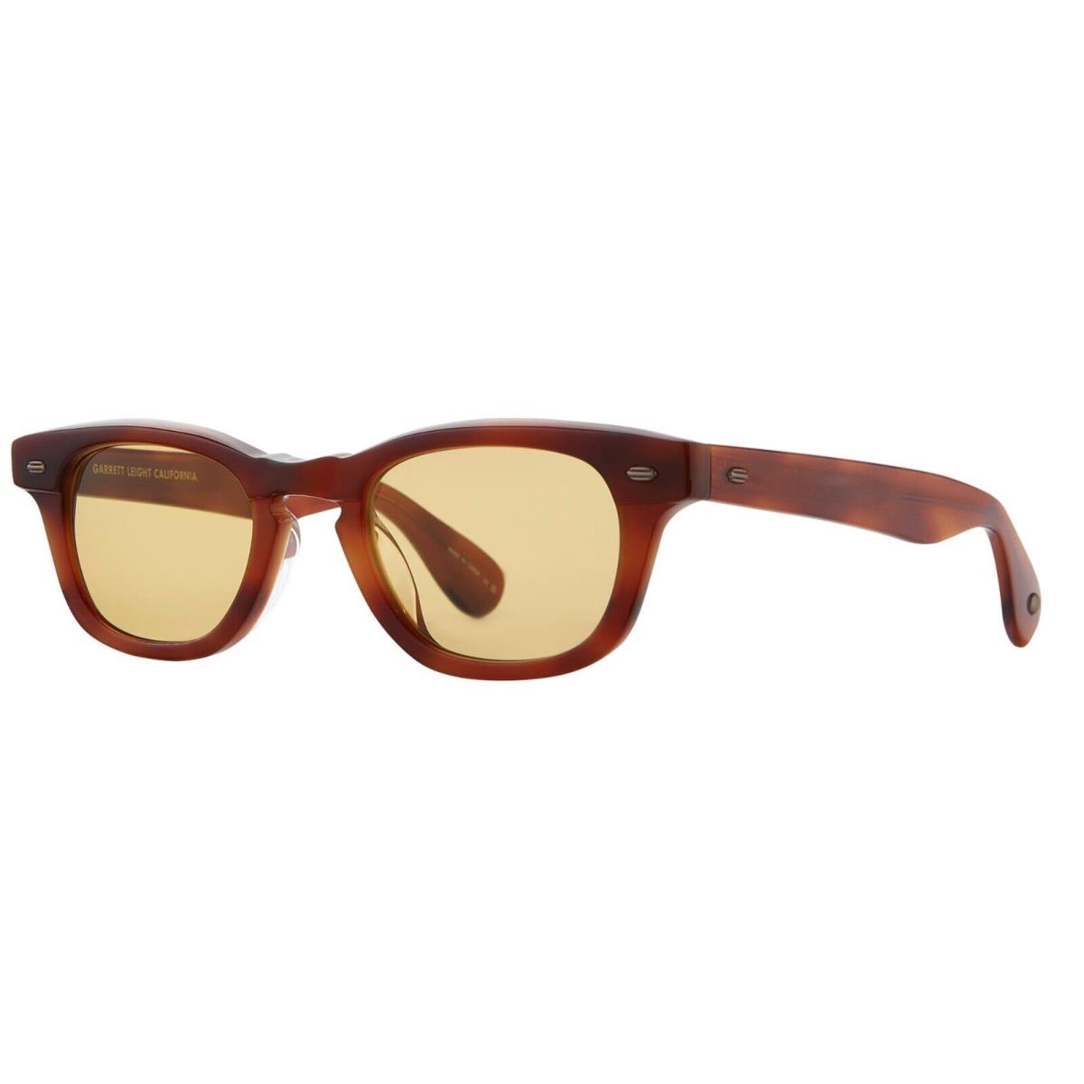 Garrett Leight Lo-b Sun Vintage Burnt Tortoise/light Yellow Vinbrt Sunglasses