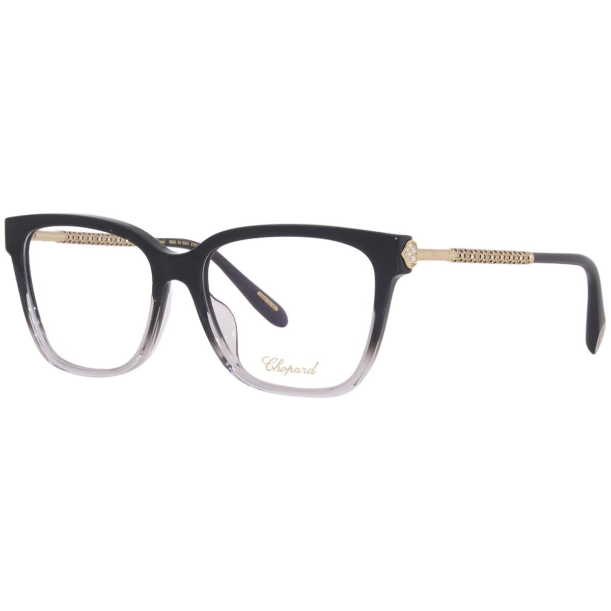 Chopard VCH333S 0FUS Eyeglasses Frame Women`s Shiny Black Havana Full Rim 55mm