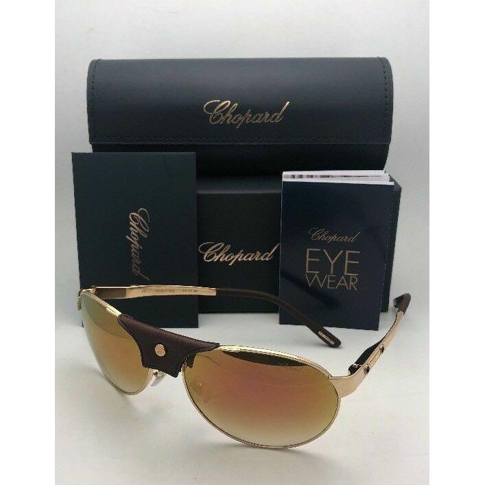 Chopard Sunglasses Sch 974 08FC 60-16 135 Rose Gold Brown Aviator w/ Mirror